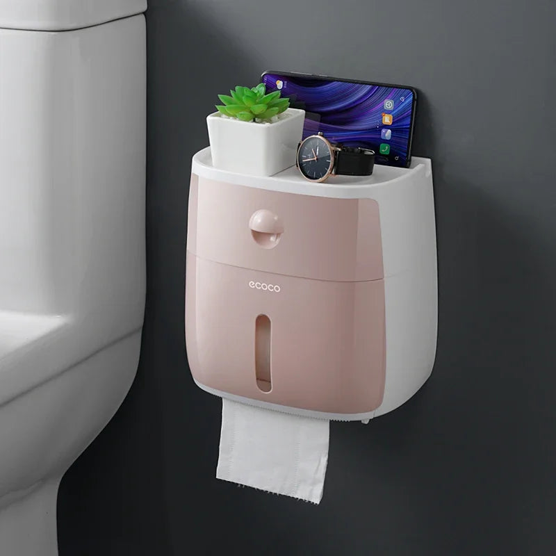 Enhance Your Bathroom Storage with the Portable Toilet Roll Paper Holder - Waterproof and Space-Saving