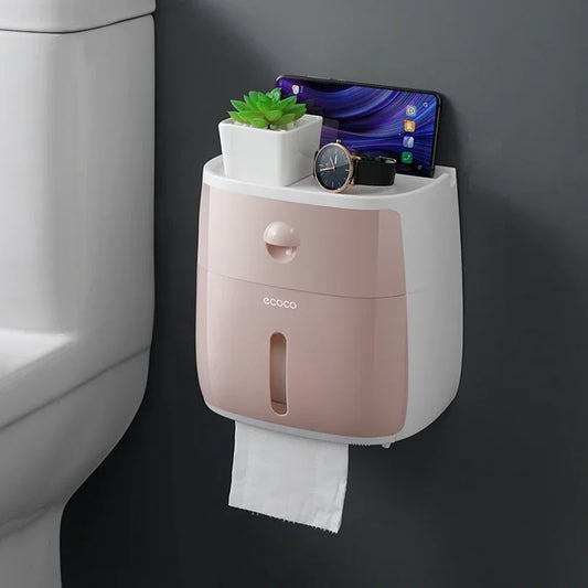 Enhance Your Bathroom Storage with the Portable Toilet Roll Paper Holder - Waterproof and Space-Saving