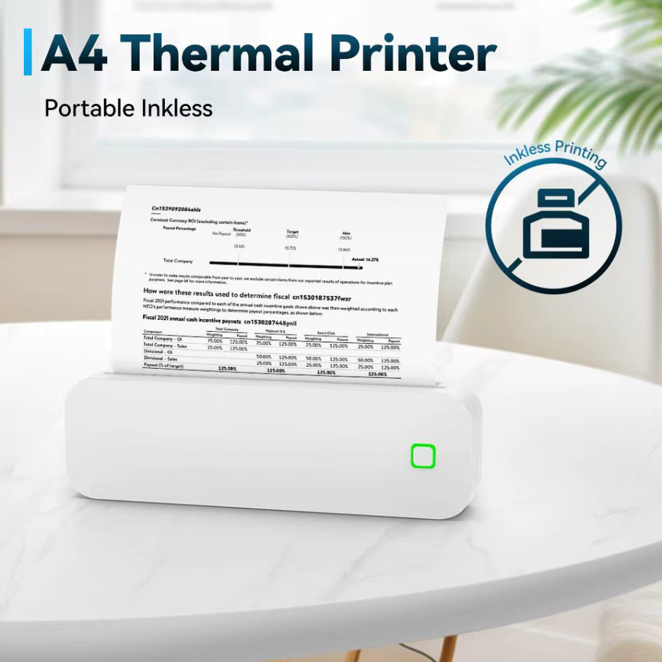 PrintEase: Portable Bluetooth Thermal Mini A4 Printer