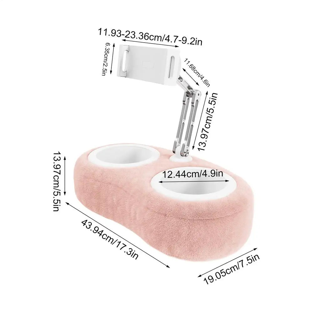 ComfyStand™ | Soporte ajustable tipo almohada para tableta con recipientes para refrigerios | Compatible con tabletas, iPads y iPhones de 4.7 a 13 pulgadas