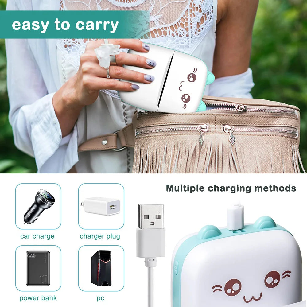 SnapPrint™ Portable Mini Bluetooth Printer for Instant Photo & Note Printing