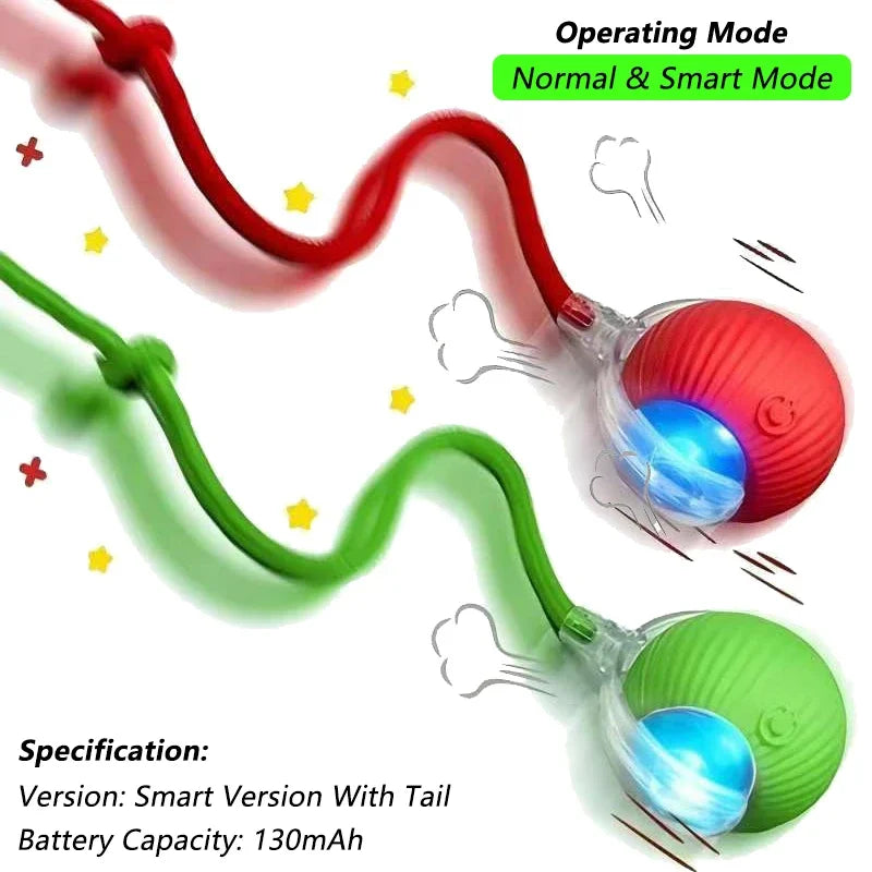 Interactive Smart Cat Toy Ball – Rechargeable Automatic Rolling Toy with Tail