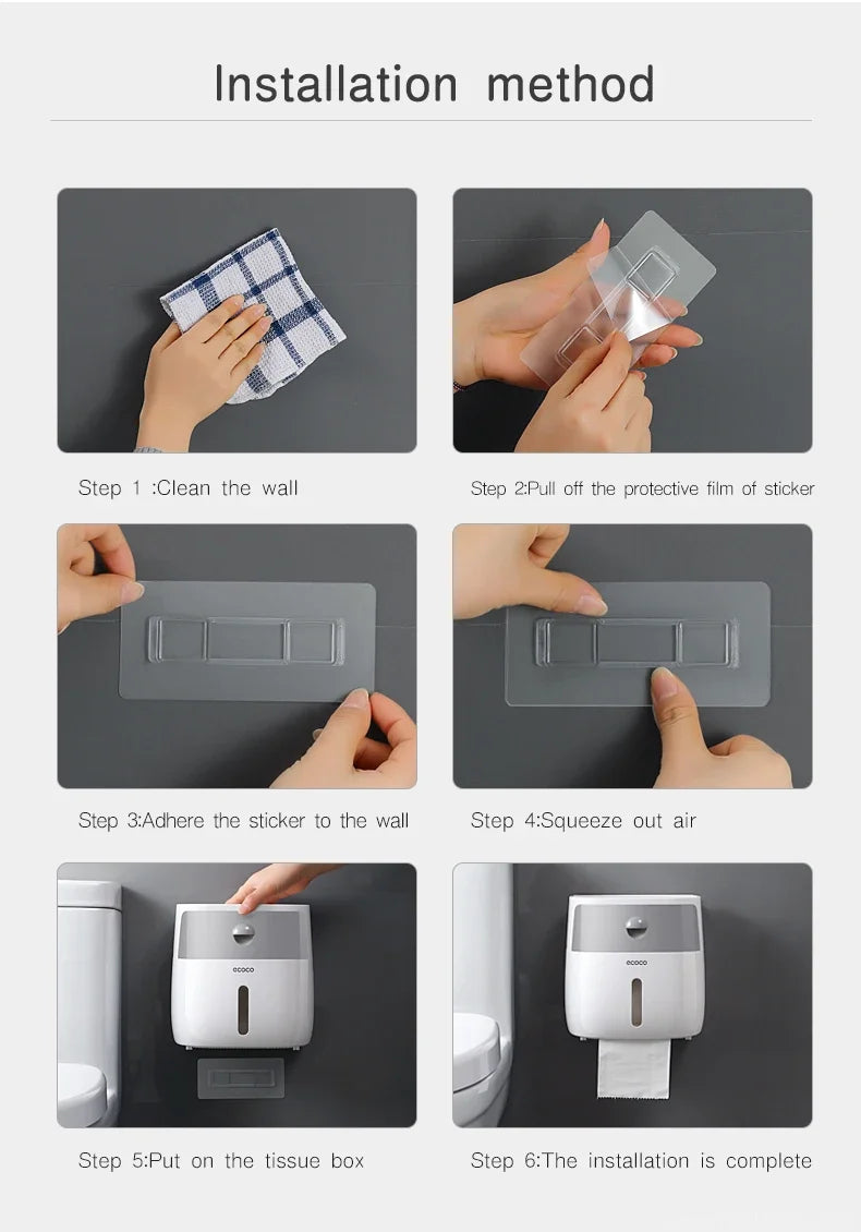 Portable Toilet Paper Holder – Waterproof Double Layer Dispenser for Bathroom Storage