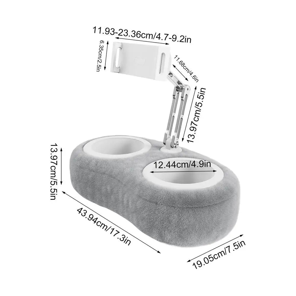 ComfyStand™ | Adjustable Tablet Pillow Stand with Snack Bowls | Compatible with 4.7"-13" Tablets, iPads, and iPhones