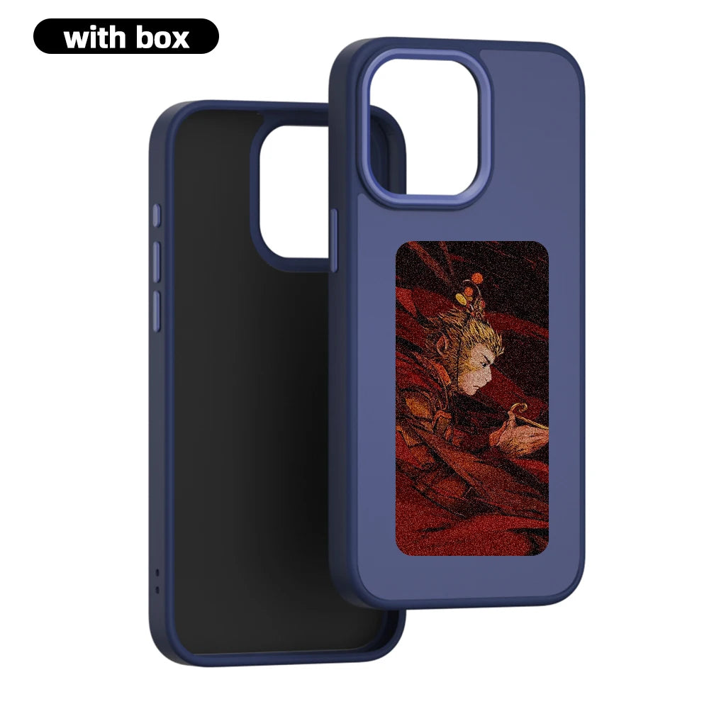 Funda para teléfono SmartPrint™ NFC DIY con tinta de dibujos animados: funda personalizable para iPhone 16/15/14/13 Pro Max con protección de pantalla