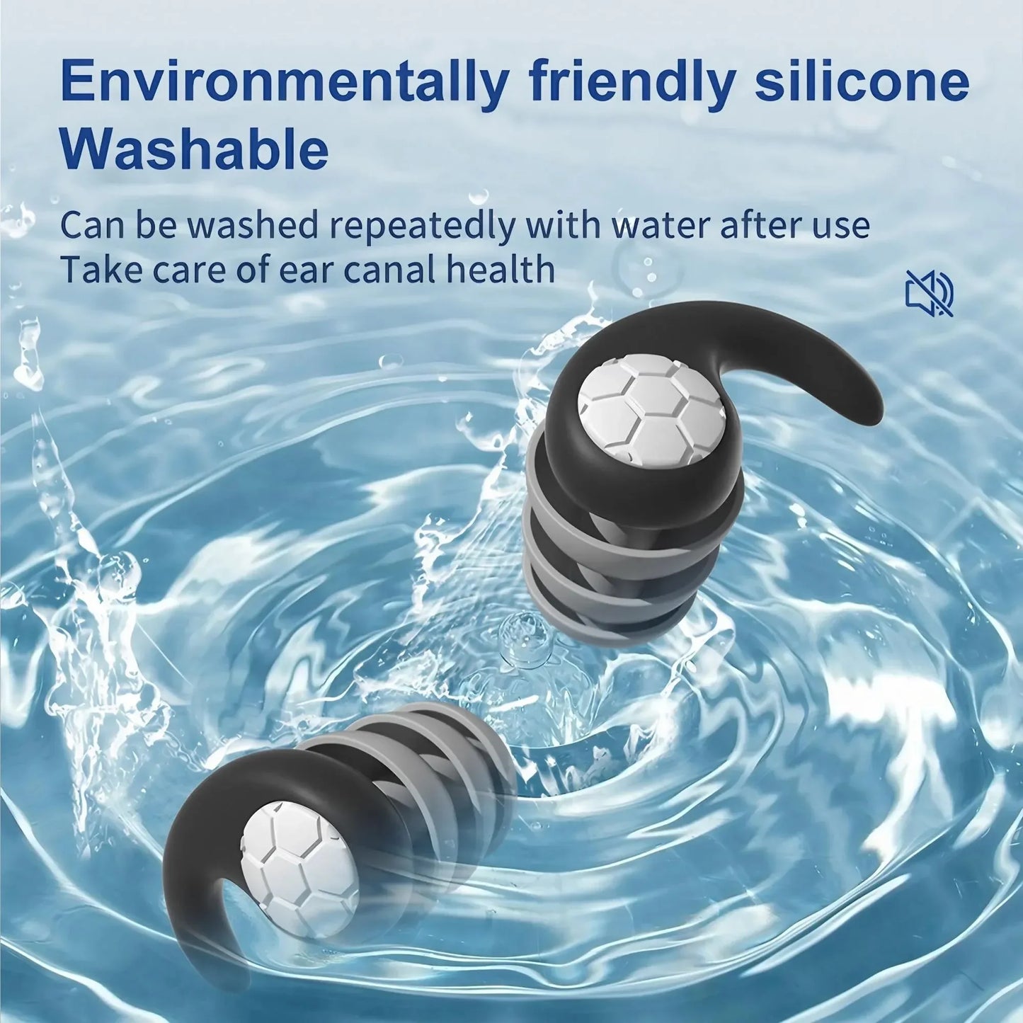 Soft Silicone Noise-Canceling Earplugs for Sleep & Swimming
