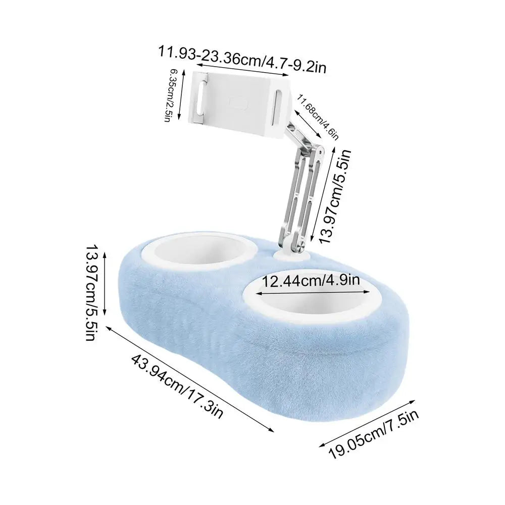 ComfyStand™ | Adjustable Tablet Pillow Stand with Snack Bowls | Compatible with 4.7"-13" Tablets, iPads, and iPhones