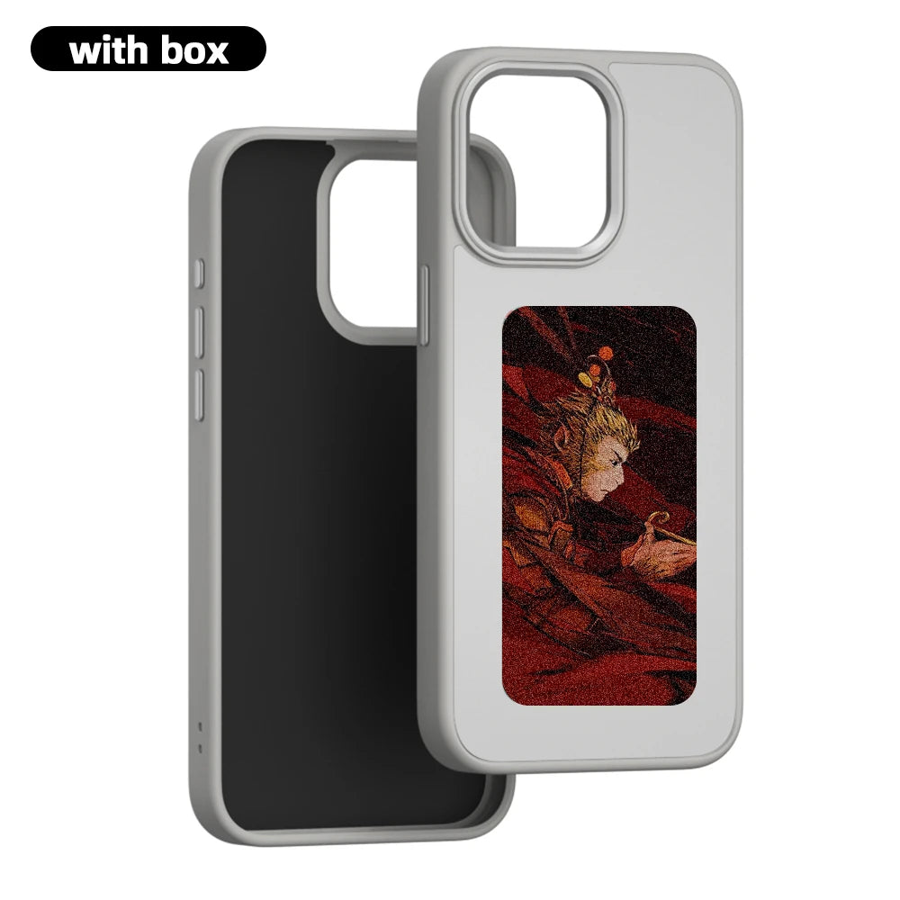 Funda para teléfono SmartPrint™ NFC DIY con tinta de dibujos animados: funda personalizable para iPhone 16/15/14/13 Pro Max con protección de pantalla