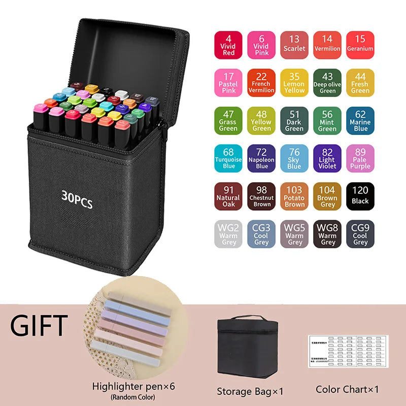 Alcohol-Based Dual Tip Art Markers for Sketching and Illustration