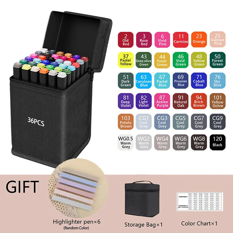 Alcohol-Based Dual Tip Art Markers for Sketching and Illustration