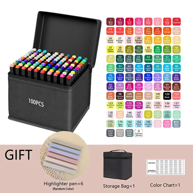 Alcohol-Based Dual Tip Art Markers for Sketching and Illustration