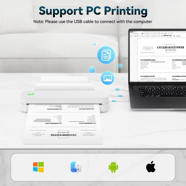 PrintEase: Portable Bluetooth Thermal Mini A4 Printer