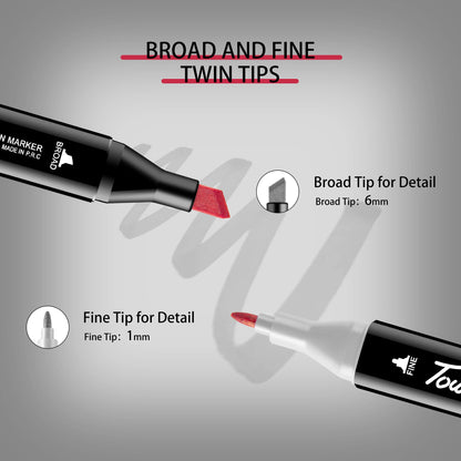 Alcohol-Based Dual Tip Art Markers for Sketching and Illustration