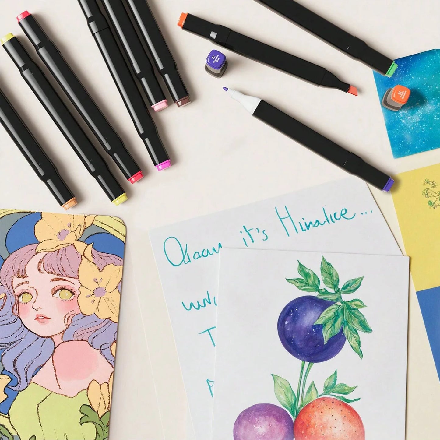 Alcohol-Based Dual Tip Art Markers for Sketching and Illustration