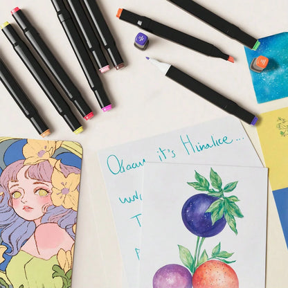 Alcohol-Based Dual Tip Art Markers for Sketching and Illustration
