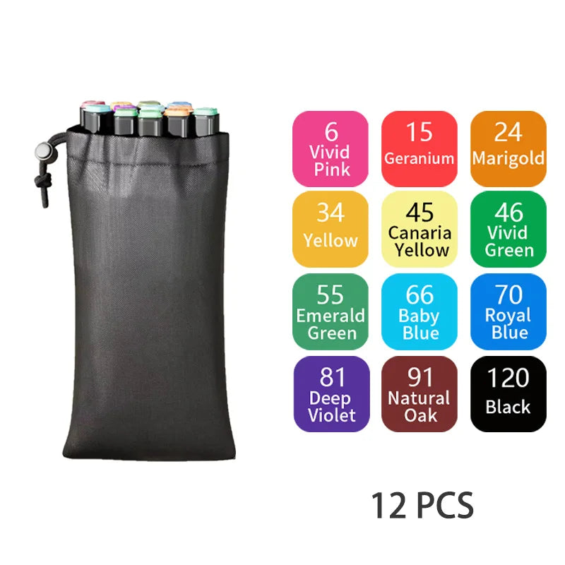Alcohol-Based Dual Tip Art Markers for Sketching and Illustration