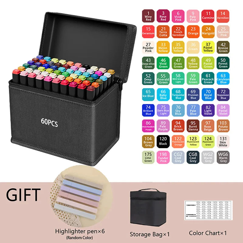 Alcohol-Based Dual Tip Art Markers for Sketching and Illustration