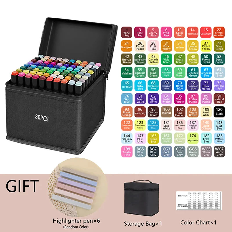 Alcohol-Based Dual Tip Art Markers for Sketching and Illustration