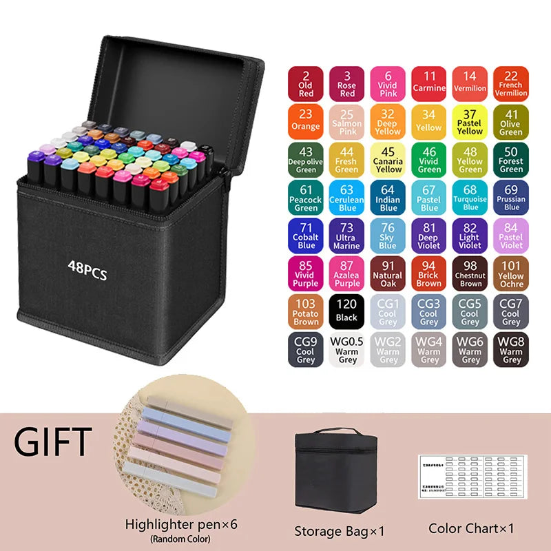 Alcohol-Based Dual Tip Art Markers for Sketching and Illustration